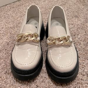 Lug Sole Patent Embellished Loafers